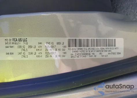 2016 Dodge Grand Caravan R/T из США, поврежденный, VIN 2C4RDGEG0GR389166